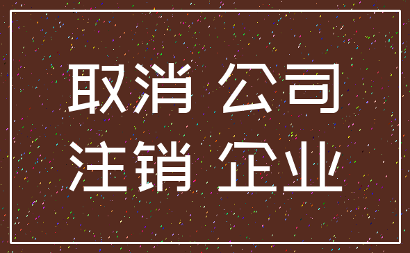 取消 公司_注销 企业