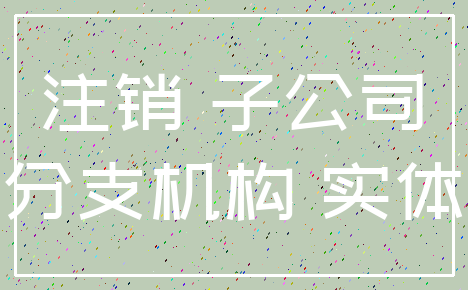 注销 子公司_分支机构 实体