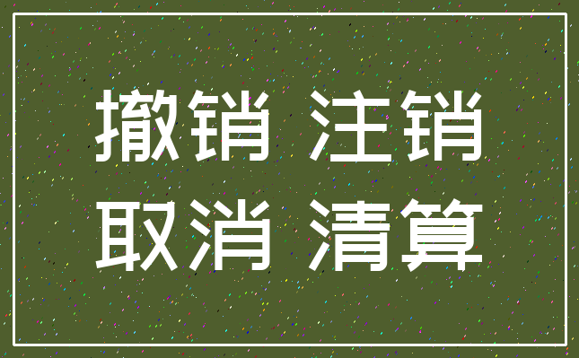 撤销 注销_取消 清算