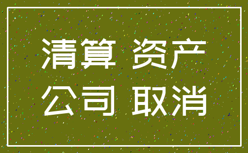 清算 资产_公司 取消