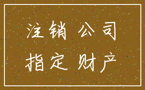 注销 公司_指定 财产