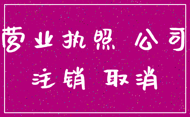营业执照 公司_注销 取消