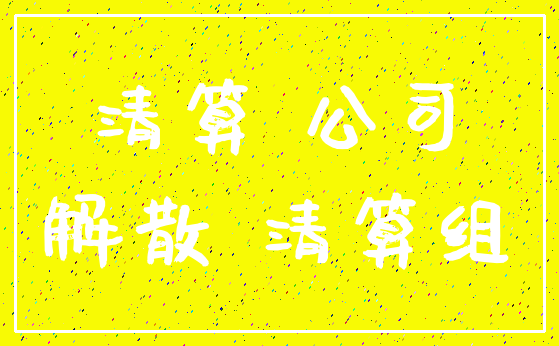 清算 公司_解散 清算组