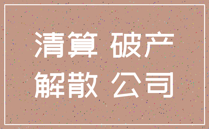 清算 破产_解散 公司
