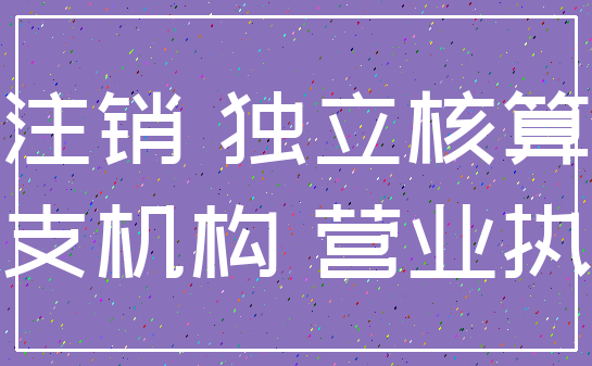 注销 独立核算_分支机构 营业执照