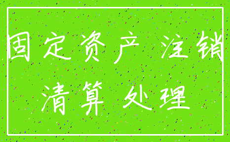 固定资产 注销_清算 处理