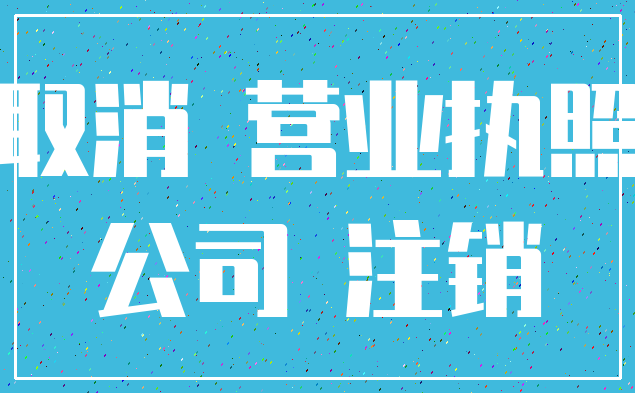 取消 营业执照_公司 注销