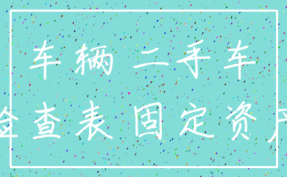 车辆 二手车_检查表 固定资产