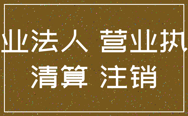 企业法人 营业执照_清算 注销