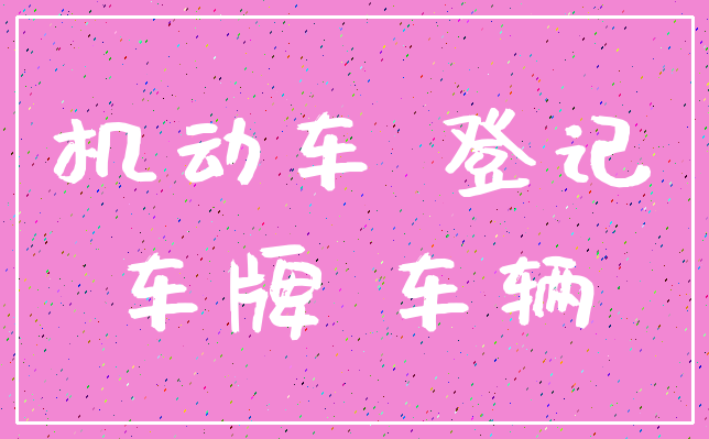 机动车 登记_车牌 车辆