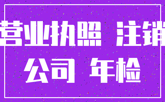 营业执照 注销_公司 年检