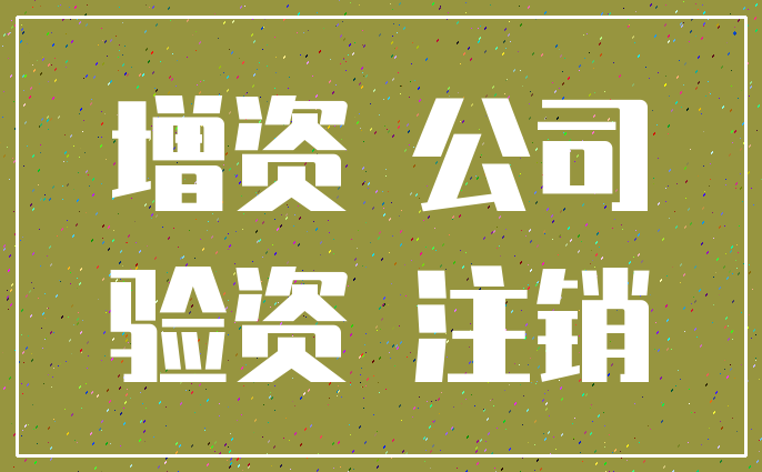 增资 公司_验资 注销