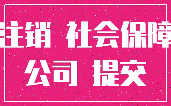 注销 社会保障_公司 提交