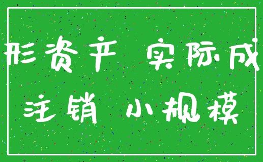 无形资产 实际成本_注销 小规模