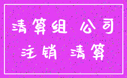 清算组 公司_注销 清算