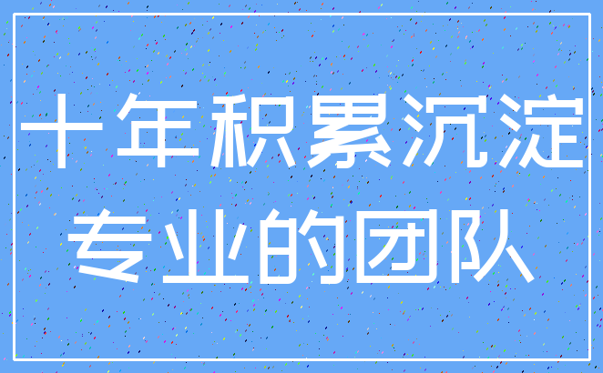 十年积累沉淀_专业的团队