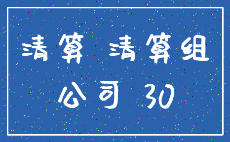 清算 清算组_公司 30