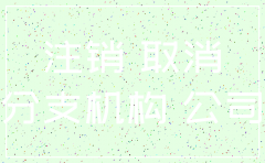 分公司注销的情况