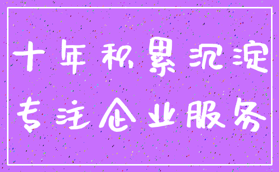 十年积累沉淀_专注企业服务