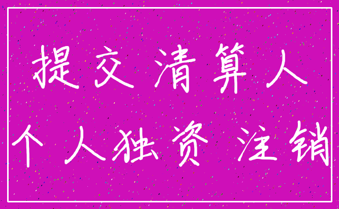 提交 清算人_个人独资 注销