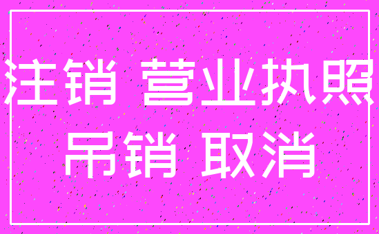 注销 营业执照_吊销 取消