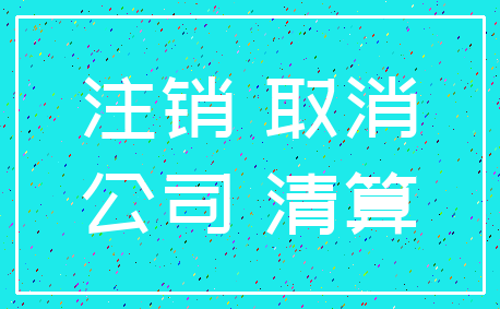 注销 取消_公司 清算