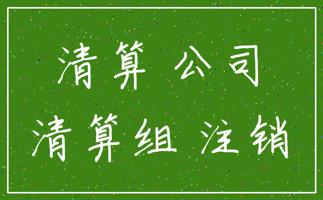 清算 公司_清算组 注销