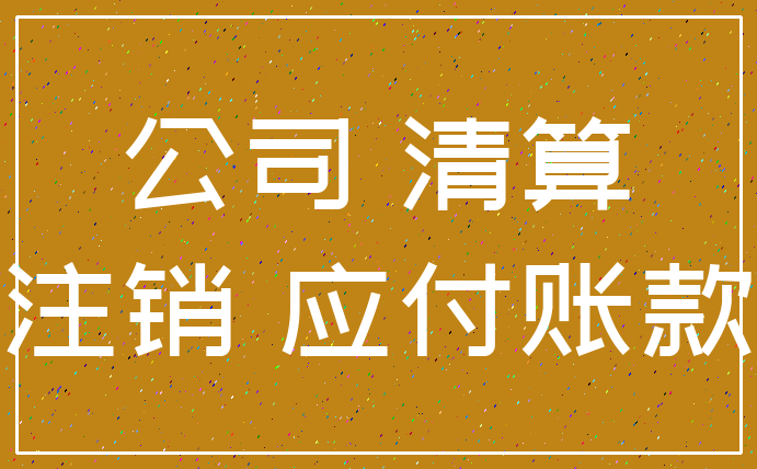 公司 清算_注销 应付账款