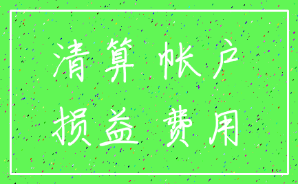 清算 帐户_损益 费用