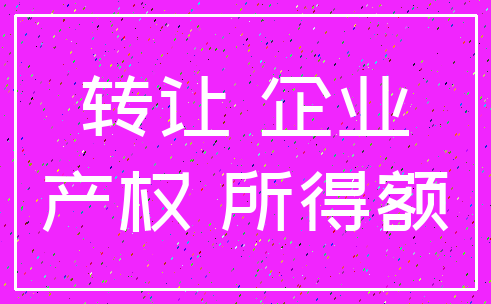 转让 企业_产权 所得额