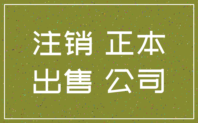 注销 正本_出售 公司