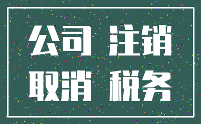 公司 注销_取消 税务