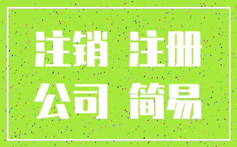 注销 注册_公司 简易