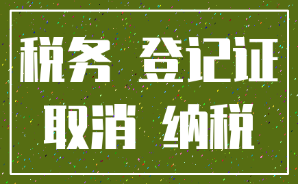 税务 登记证_取消 纳税