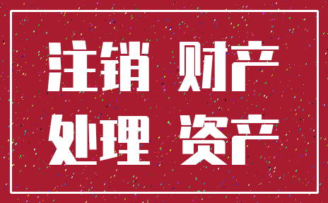 注销 财产_处理 资产