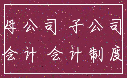 母公司 子公司_会计 会计制度