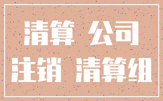 清算 公司_注销 清算组