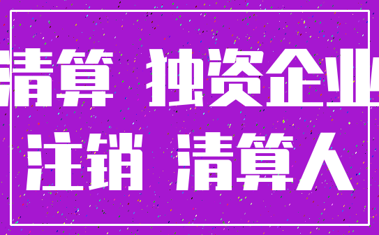 清算 独资企业_注销 清算人