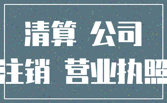 清算 公司_注销 营业执照