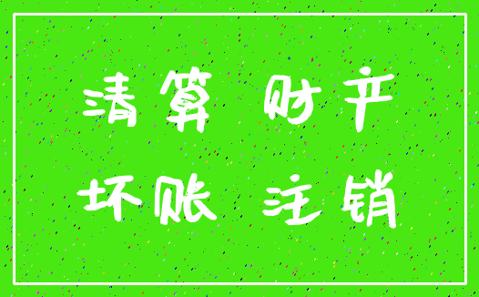 清算 财产_坏账 注销