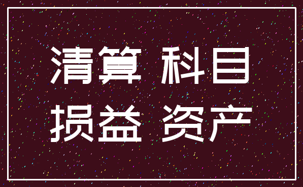 清算 科目_损益 资产
