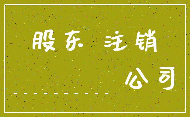 股东 注销___________ 公司
