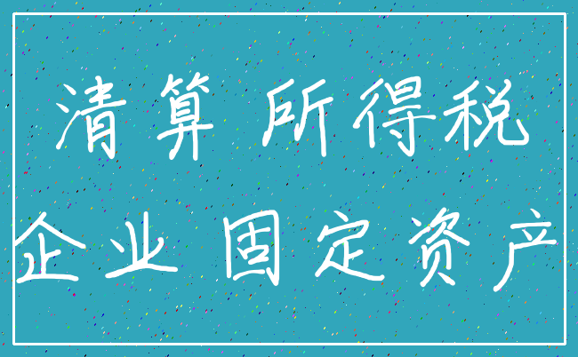 清算 所得税_企业 固定资产