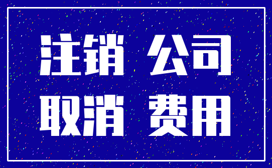 注销 公司_取消 费用