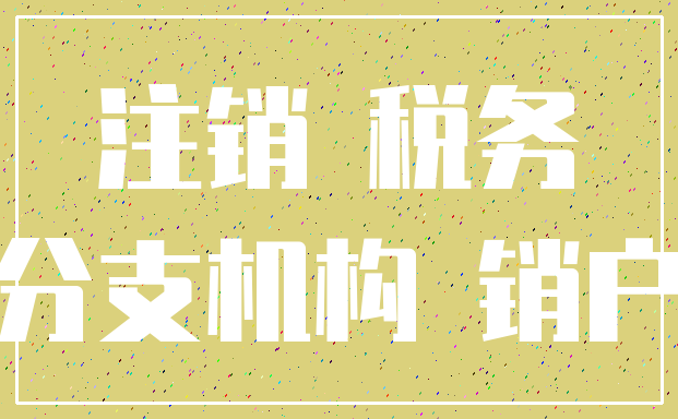 注销 税务_分支机构 销户