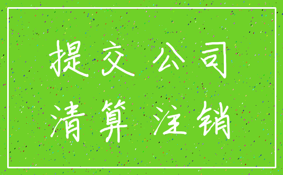 提交 公司_清算 注销
