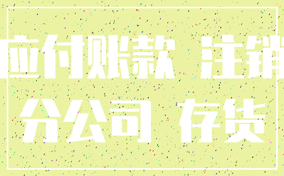 应付账款 注销_分公司 存货