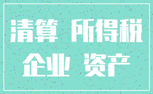 清算 所得税_企业 资产