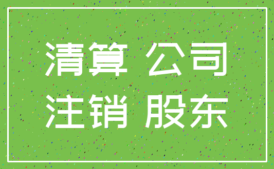 清算 公司_注销 股东