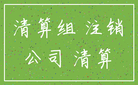 清算组 注销_公司 清算